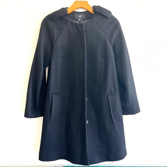 H&M Black Swing Peacoat size 4 - Picture 1 of 3